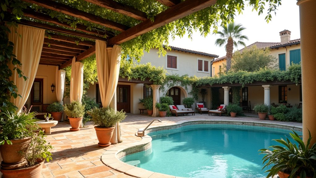 25 Mediterranean Pool Pergola Ideas With Timeless Elegance elegant mediterranean pool structures