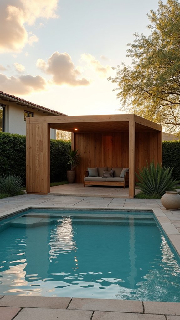 21 Backyard Pool Gazebo Ideas That Anchor the Space elegant minimalism in design