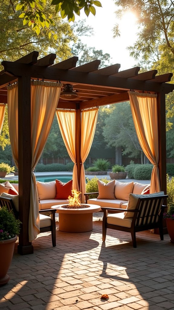 22 Warm Pool Gazebo With Fireplace Ideas That Extend the Season elegant pergola with firepit
