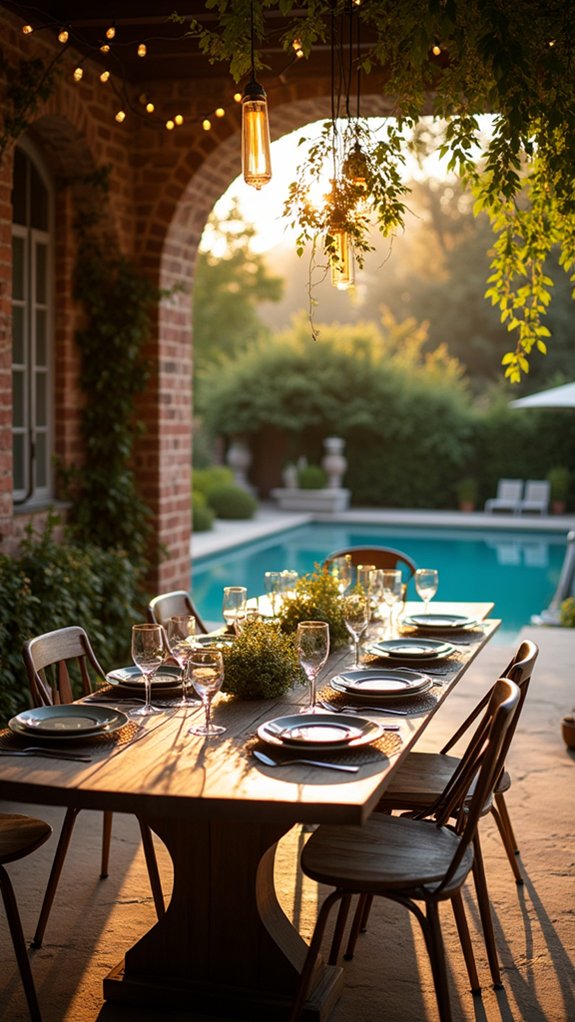 23 Functional Pool House With Outdoor Kitchen Ideas For Easy Entertaining elegant poolside dining ambiance