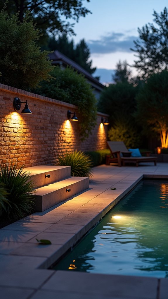 21 Helpful Pool Stairs Lighting Ideas That Guide Each Step elegant safe pool lighting