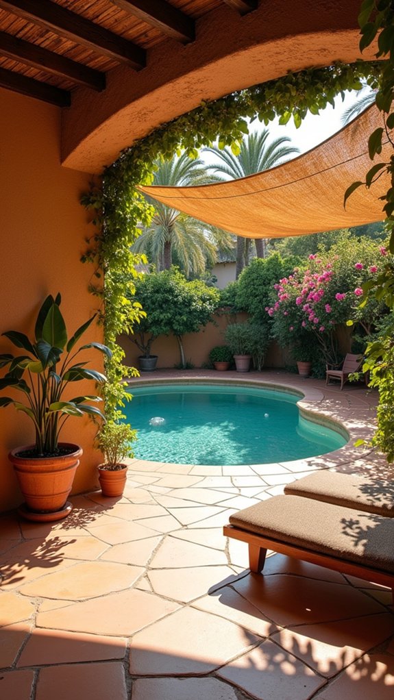 22 Mediterranean Pool House Ideas With Sun Washed Character elegant shade solutions poolside