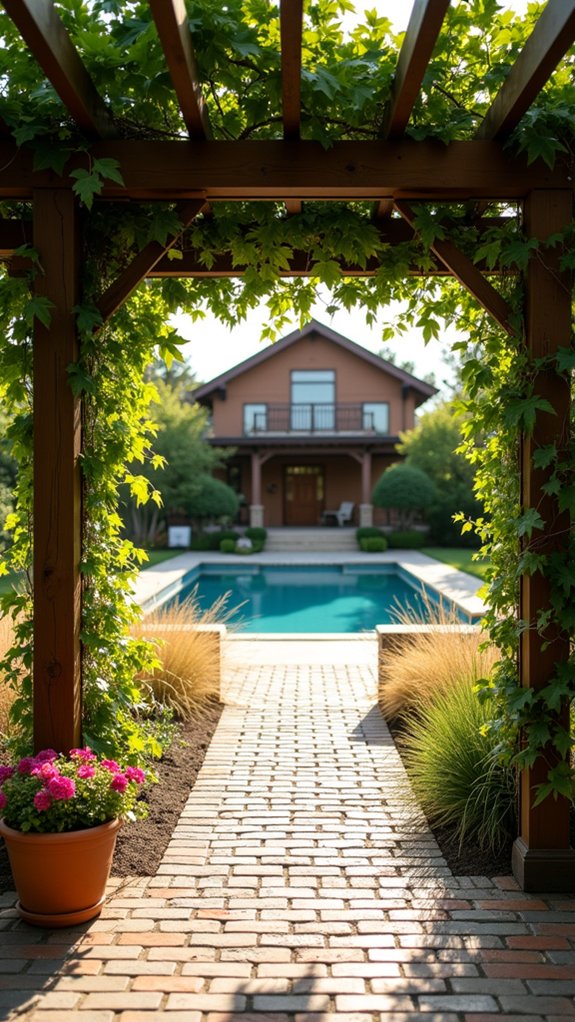 18 Natural Pool Shade Ideas That Rely on Beautiful Landscaping elegant shaded garden retreat