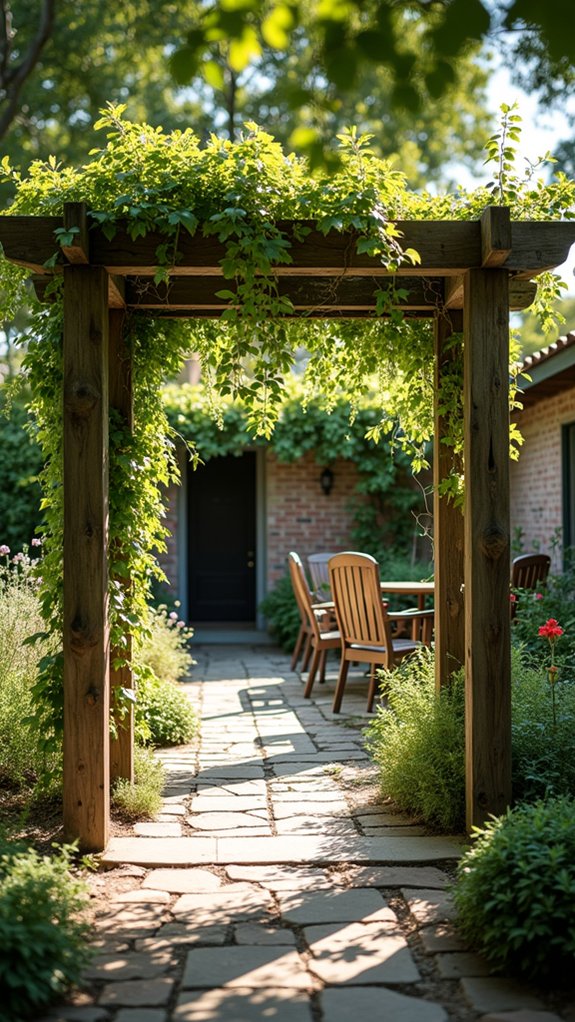 21 Thoughtful Pool Shade Design Ideas That Improve Comfort elegant shaded vine arbors