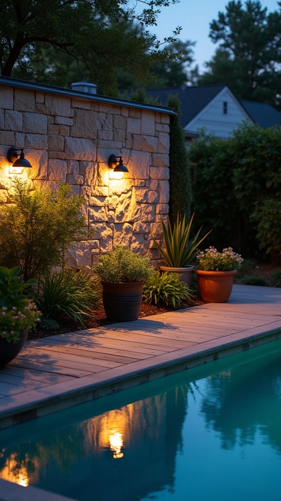 19 Outdoor Lighting Around Pool Ideas That Look Beautiful After Sunset elegant wall sconces ambiance