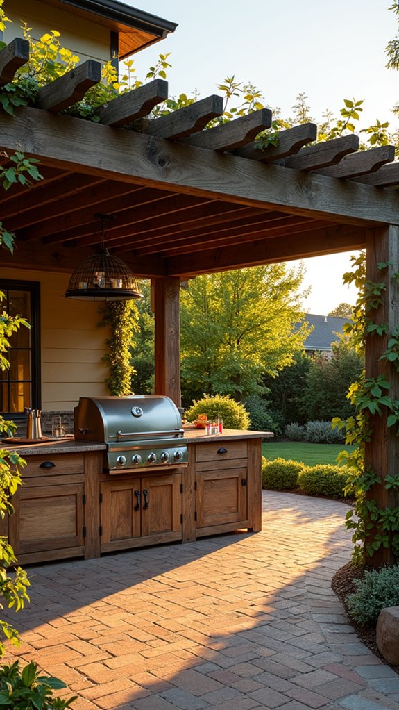 24 Practical Pool Pergola With Kitchen Ideas For Outdoor Cooking elevated multi level cooking experience