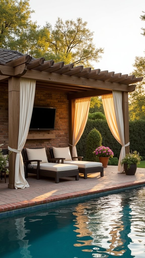 21 Trendy Pool Pergola With TV Ideas For Entertainment Outdoors elevated outdoor relaxation space