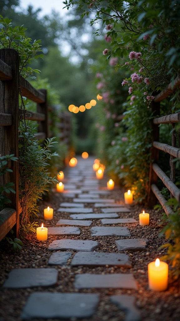 22 Calm Pool Enclosure Lighting Ideas That Feel Serene at Night enchanting candlelit pathways ambiance