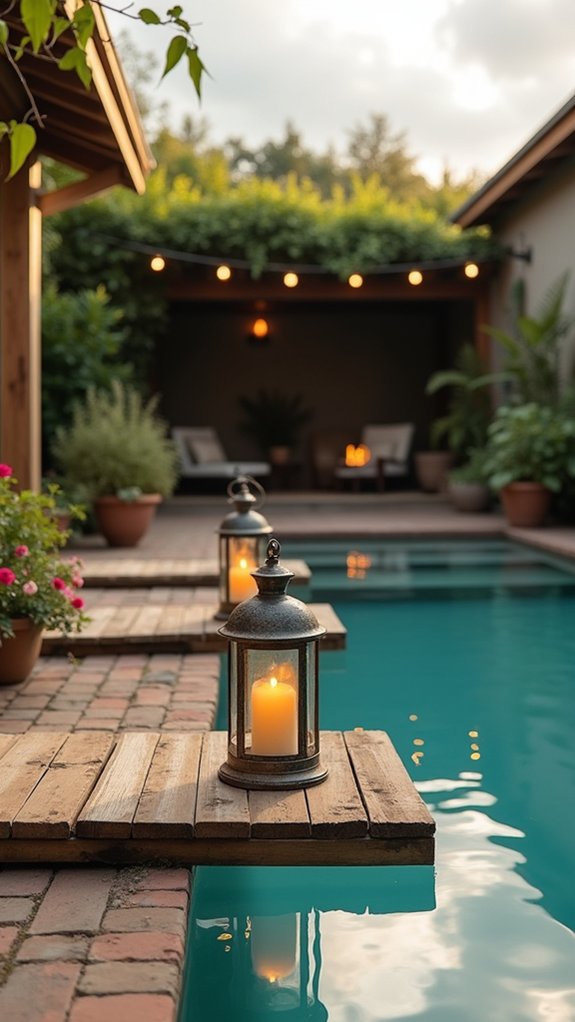 19 Modern Pool Lighting Ideas That Bring Sleek Nighttime Style enchanting floating lantern ambiance