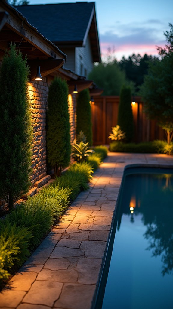 19 Outdoor Lighting Around Pool Ideas That Look Beautiful After Sunset enchanting landscape spotlighting beauty