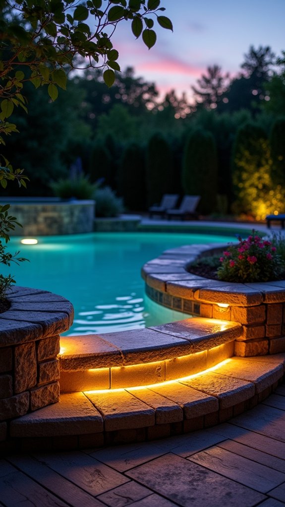 20 Subtle Pool Step Lighting Ideas That Keep Every Stair Visible enchanting pool lighting option