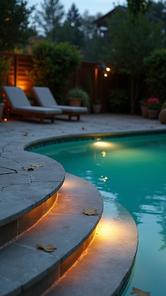 20 Subtle Pool Step Lighting Ideas That Keep Every Stair Visible enchanting safety through illumination