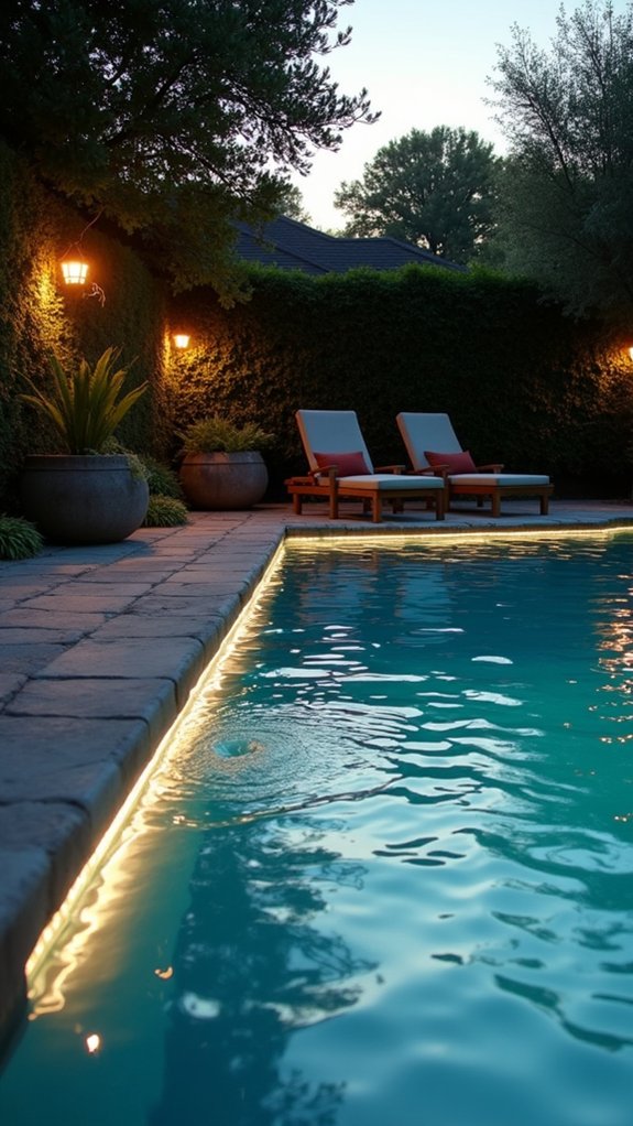 23 Warm Pool Wall Lighting Ideas That Wash Surfaces With Gentle Light enchanting underwater glow lights