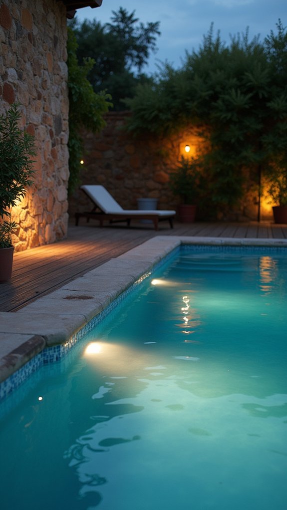 23 Warm Pool Wall Lighting Ideas That Wash Surfaces With Gentle Light enchanting underwater pool lighting