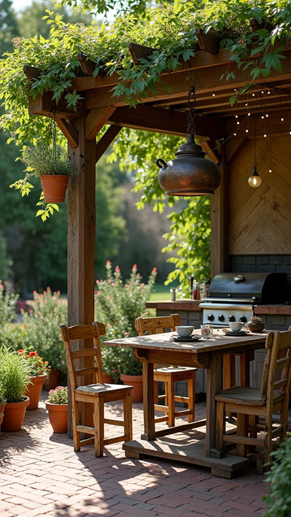 24 Practical Pool Pergola With Kitchen Ideas For Outdoor Cooking enchanting vintage dining experience