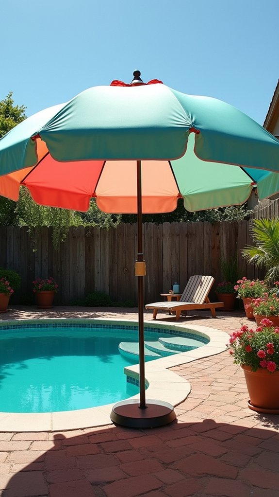 18 Easy Pool Shade Umbrella Ideas For Quick Relief enclosed outdoor relaxation upgrade