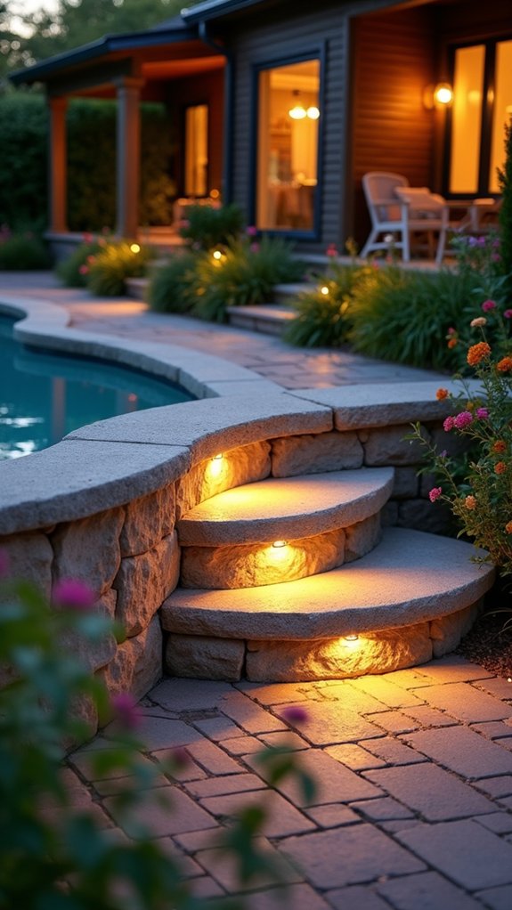 20 Subtle Pool Step Lighting Ideas That Keep Every Stair Visible energy efficient safety lighting