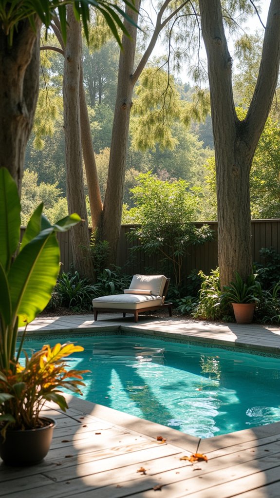 25 Shade Trees For Pool Area Ideas That Bring Cooling Greenery eucalyptus trees enhance pools