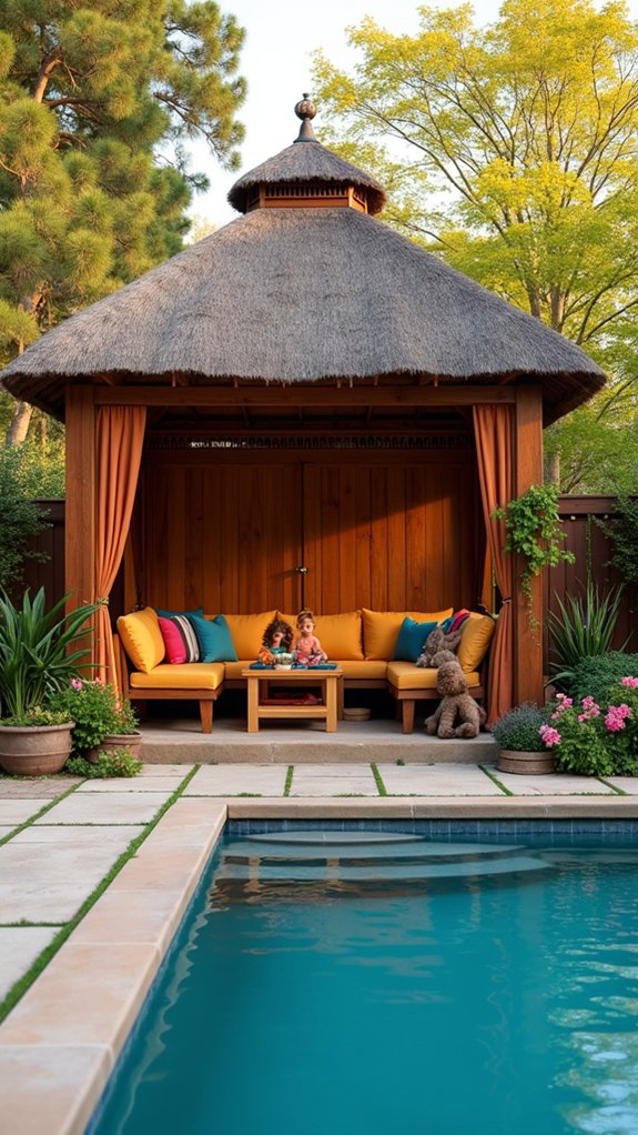23 Luxury Pool Gazebo Ideas With High End Features family friendly outdoor play area