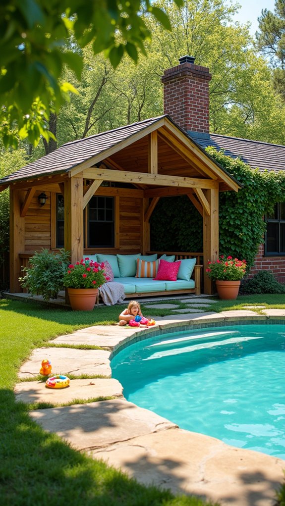 23 Elegant Pool House With Gazebo Ideas For Outdoor Gatherings family friendly pool gatherings