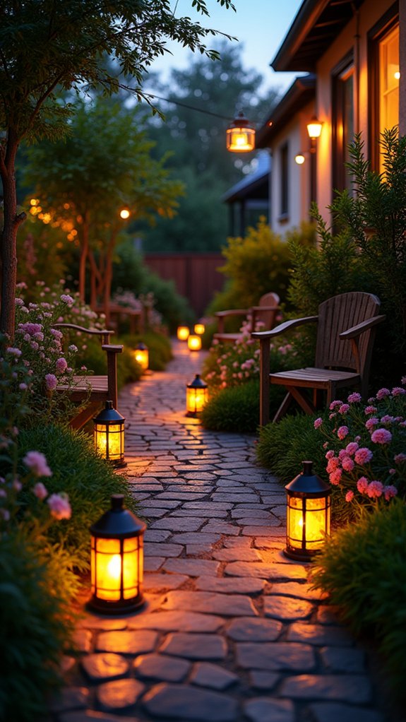 24 Lush Pool Garden Lighting Ideas That Bring Plants to Life flexible battery operated lighting options