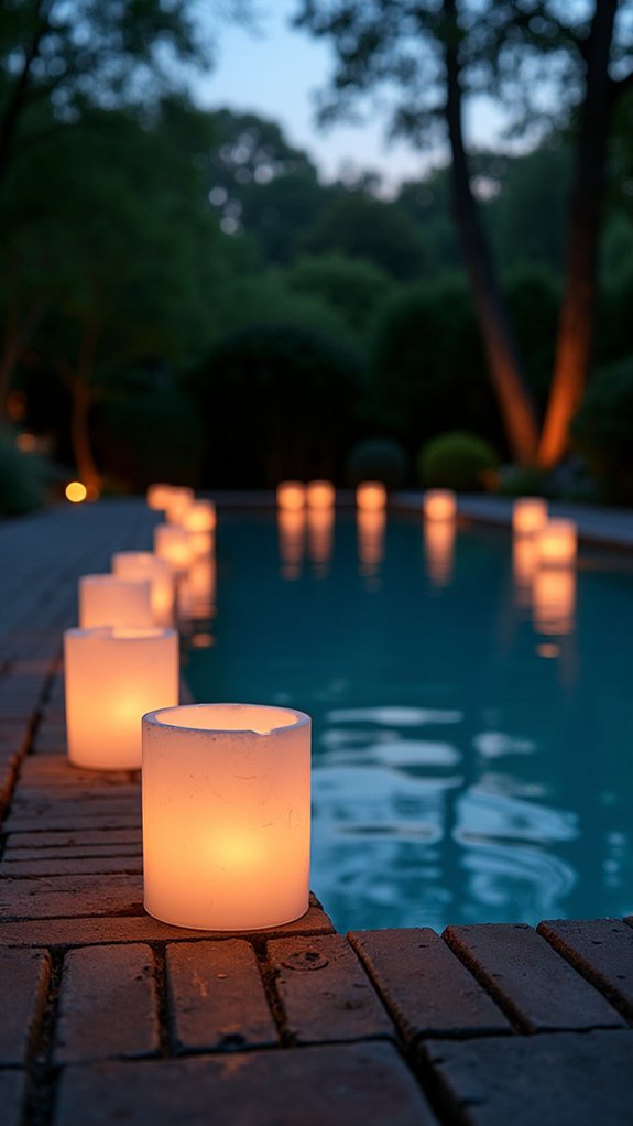 18 Relaxing Pool Lighting At Night Ideas That Create a Peaceful Mood floating lanterns create ambiance