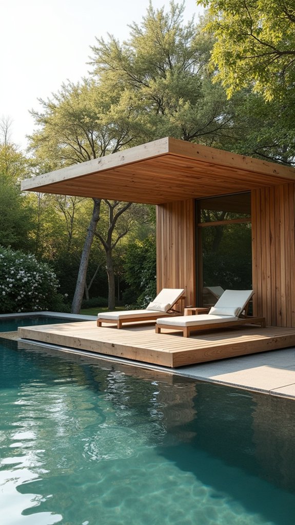 19 Modern Pool Gazebo Design Ideas With Clean Geometry floating retreat above water