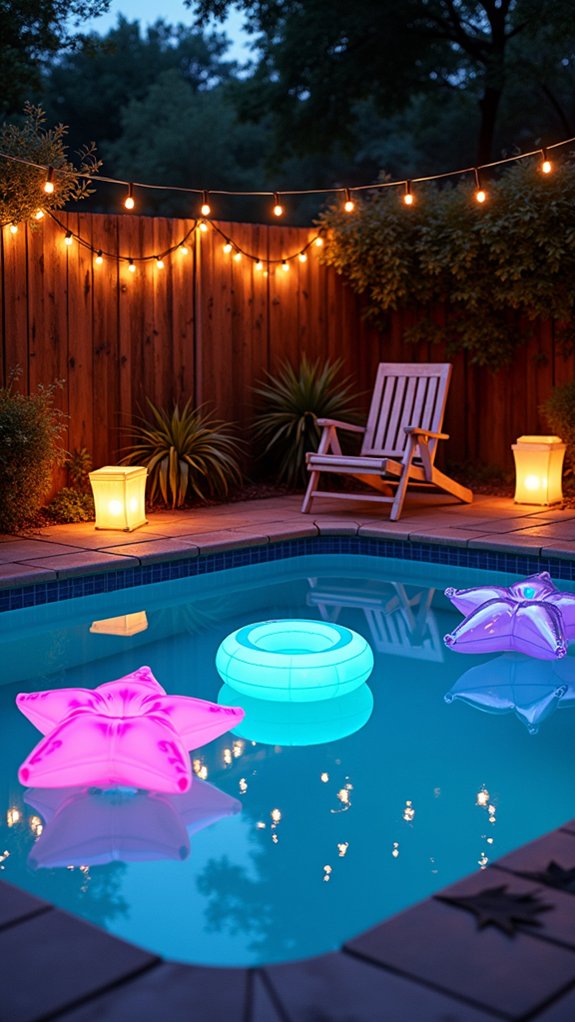 24 Fun Pool Party Lighting Ideas That Keep the Energy High glow in the dark pool party