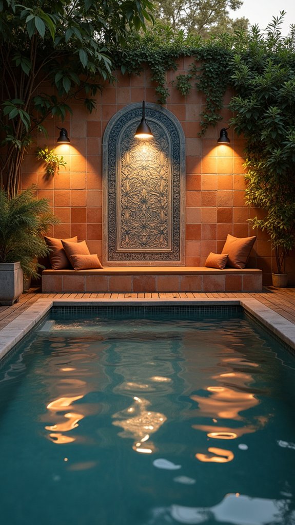 23 Warm Pool Wall Lighting Ideas That Wash Surfaces With Gentle Light illuminated decorative wall tiles
