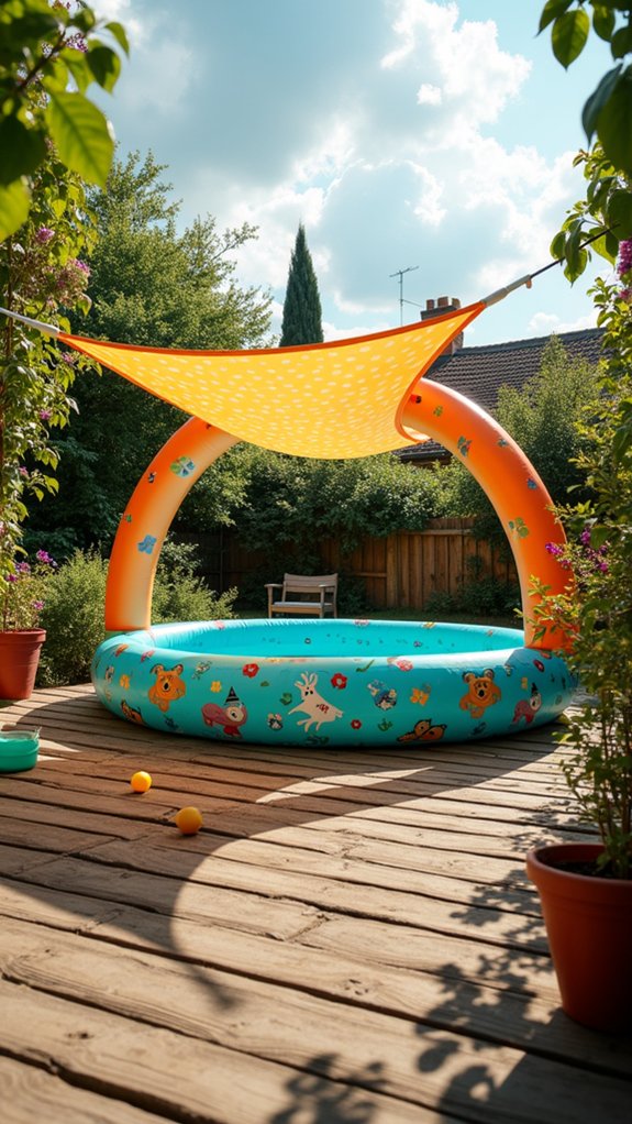 21 Handy Kiddie Pool Shade Ideas That Protect Sensitive Skin inflatable shade for playdates