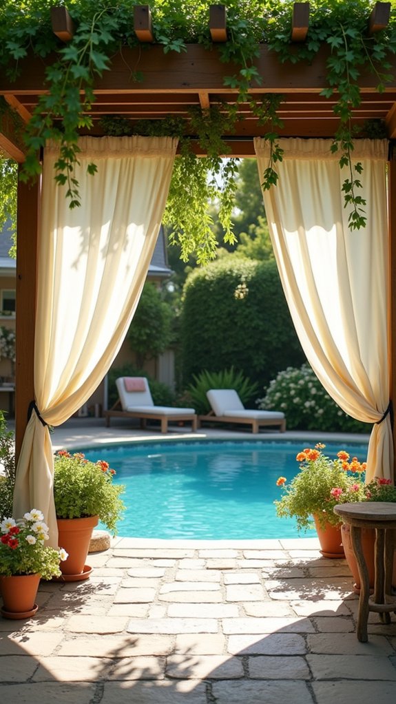 24 Beautiful Pool Shade Pavilion Ideas That Create a Retreat intimate shaded relaxation space