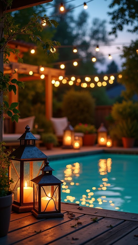 20 Romantic Pool Wedding Lighting Ideas That Feel Magical lanterns enhance poolside atmosphere