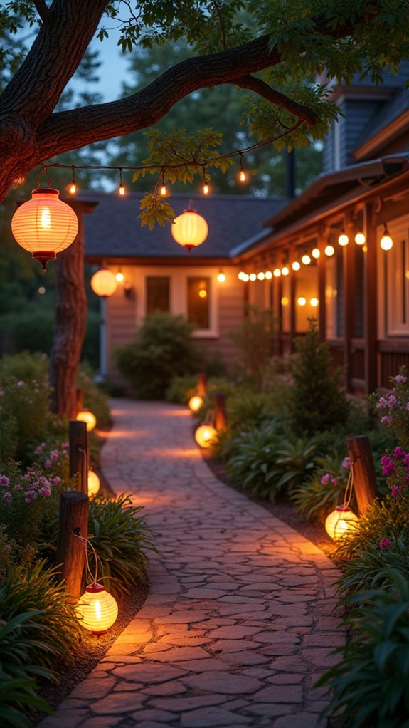 24 Fun Pool Party Lighting Ideas That Keep the Energy High lanterns illuminate cozy pathways