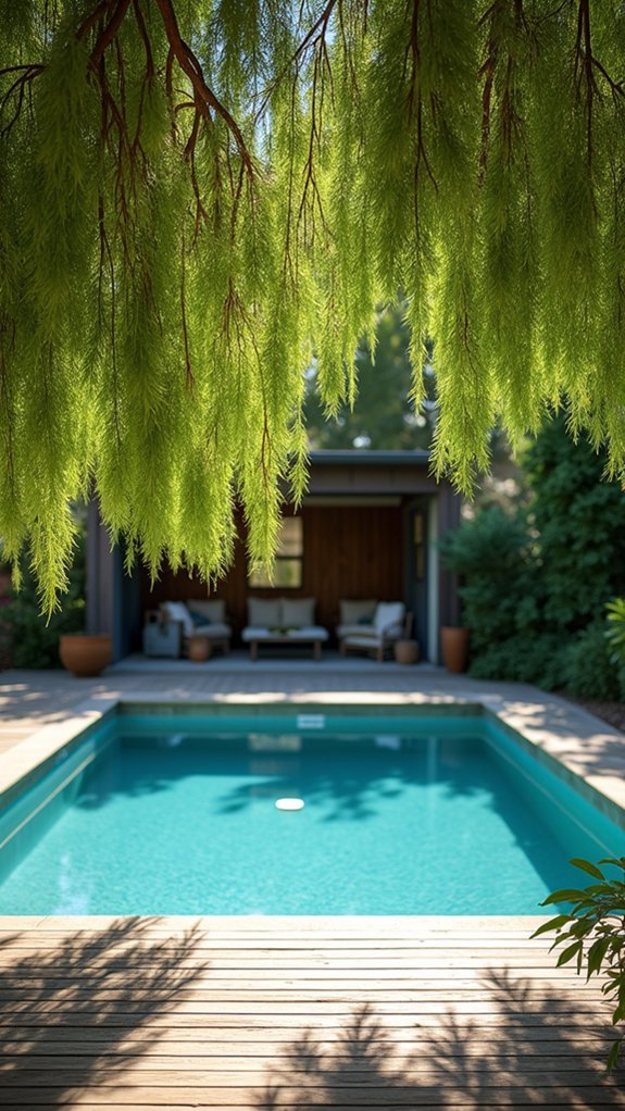 25 Shade Trees For Pool Area Ideas That Bring Cooling Greenery larch trees seasonal transformation