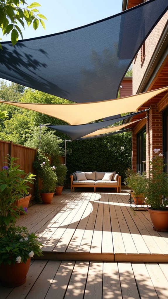 25 Sleek Pool Shade Sail Ideas With Modern Appeal layered coverage with style