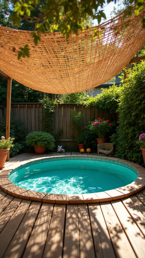 21 Handy Kiddie Pool Shade Ideas That Protect Sensitive Skin lightweight bamboo shade solution
