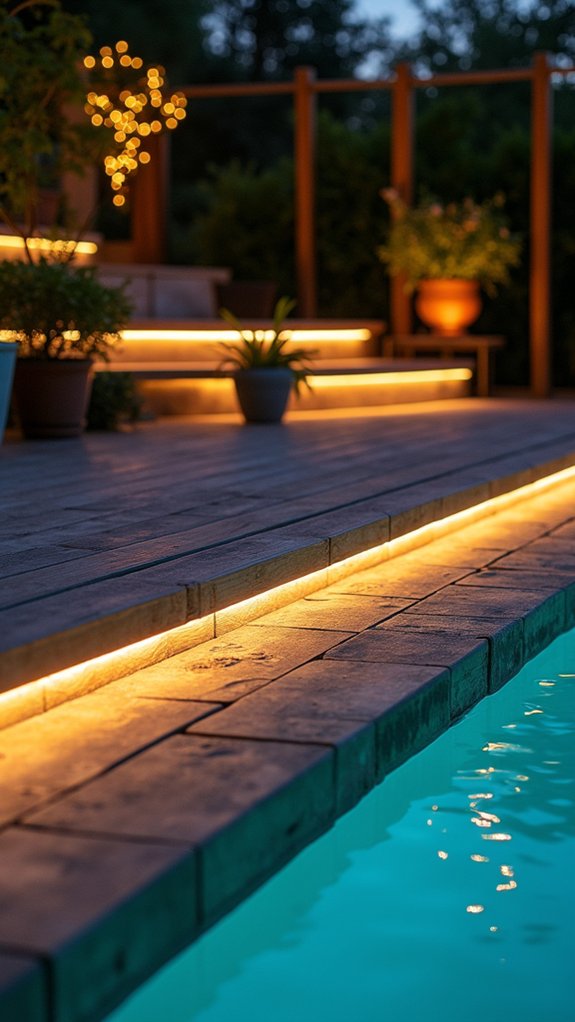 19 Practical Pool Fence Lighting Ideas That Boost Security and Style magical energy efficient pool lighting