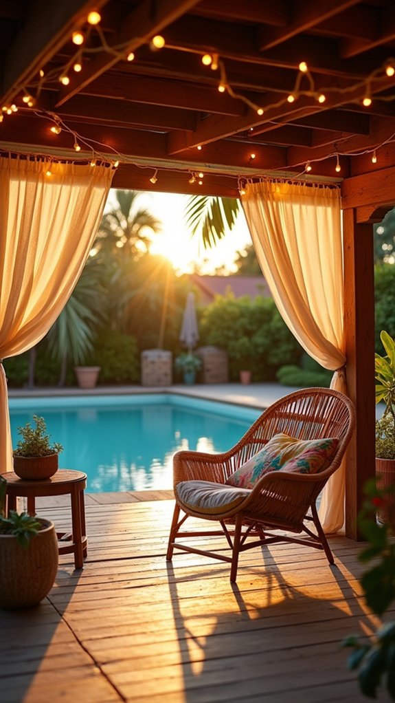 23 Creative Pool Cabana Decorating Ideas With Personality magical evening ambiance created
