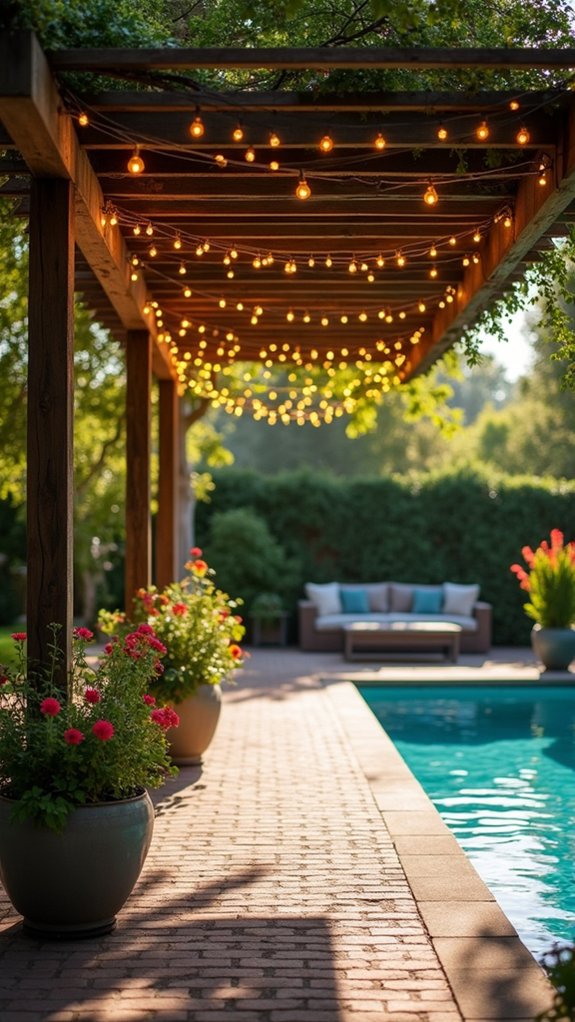 23 Fun Pool Pergola With Bar Ideas For Social Evenings magical evening gathering spot