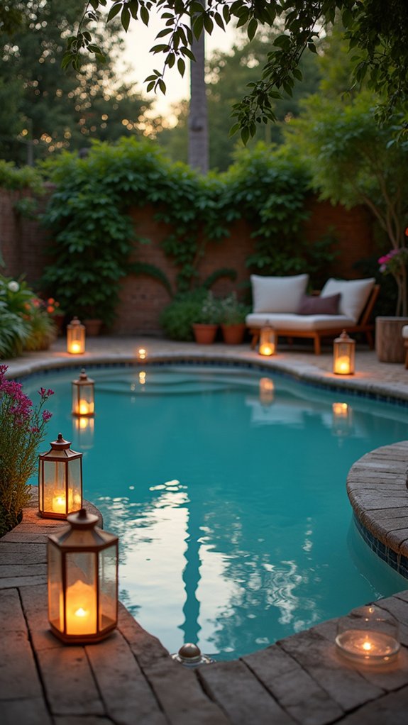 25 Bright Outdoor Pool Lighting Ideas That Elevate the Whole Yard magical evening pool ambiance