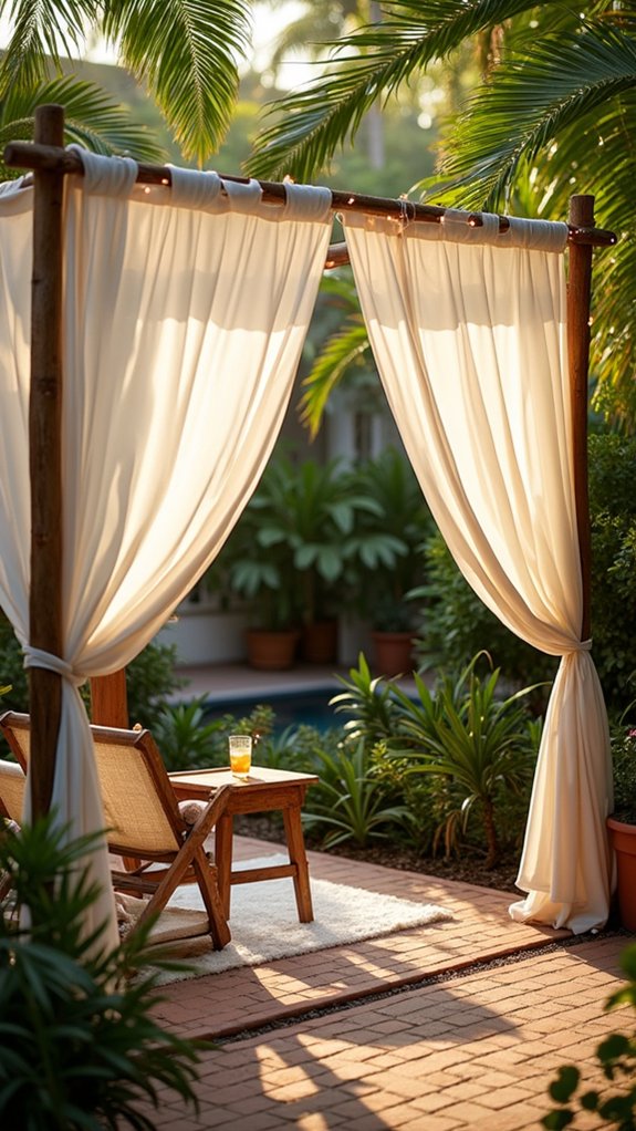 22 Tropical Pool Cabana Ideas That Feel Vacation Ready magical fairy light cabana