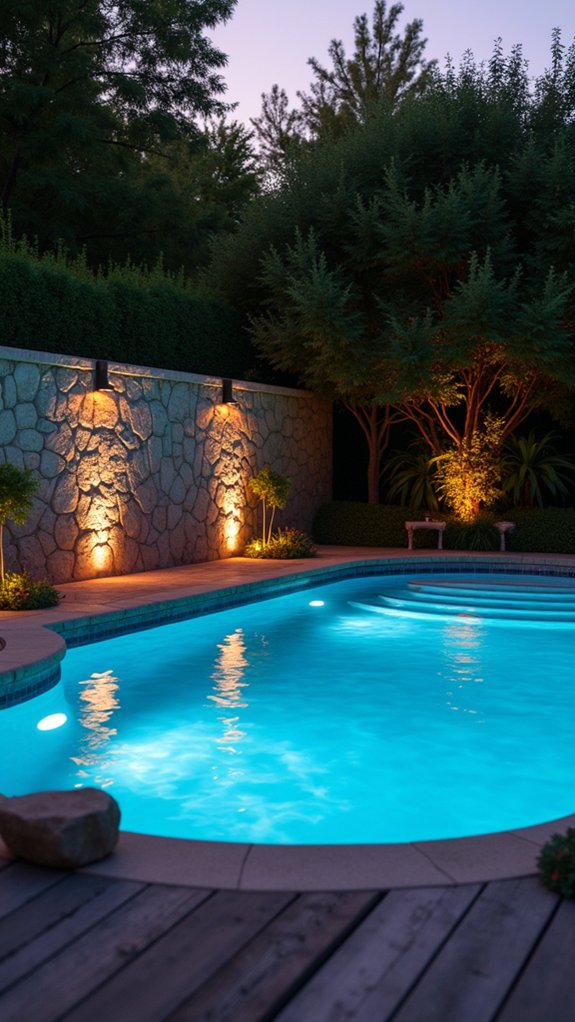 23 Warm Pool Wall Lighting Ideas That Wash Surfaces With Gentle Light magical fiber optic lighting
