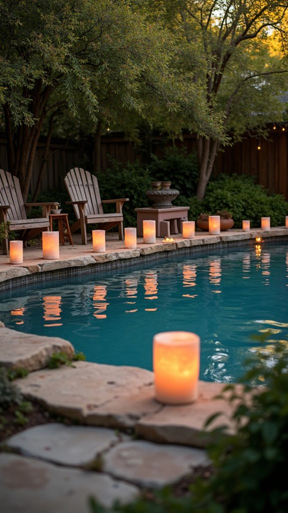 20 Creative Pool Lighting Ideas That Give Your Yard Extra Personality magical floating lantern ambiance