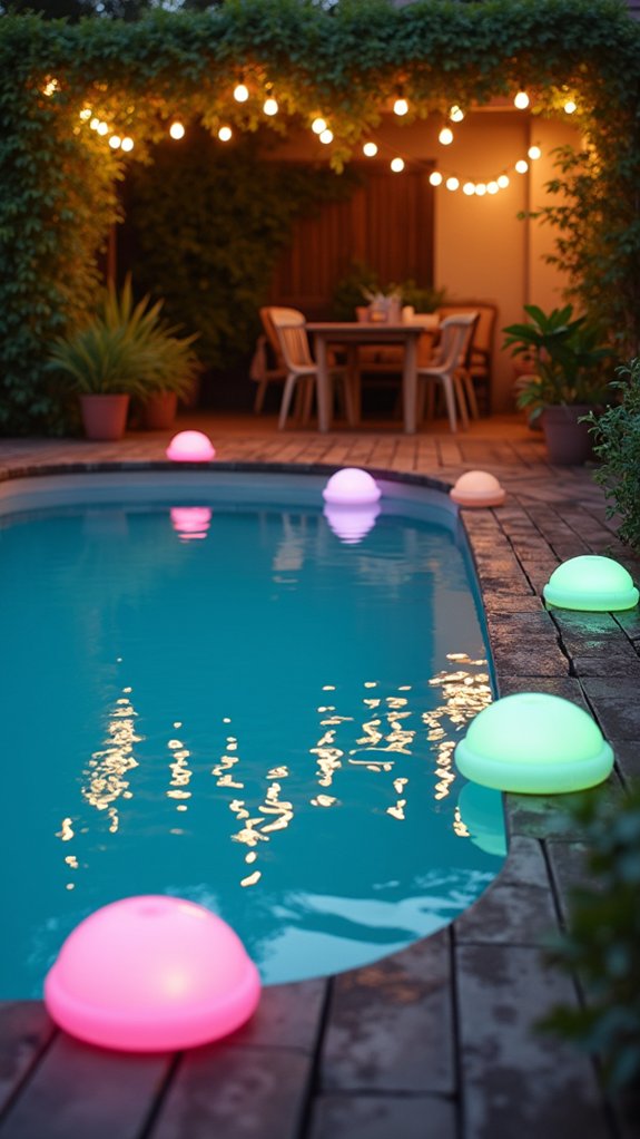 19 Practical Pool Fence Lighting Ideas That Boost Security and Style magical floating pool lights