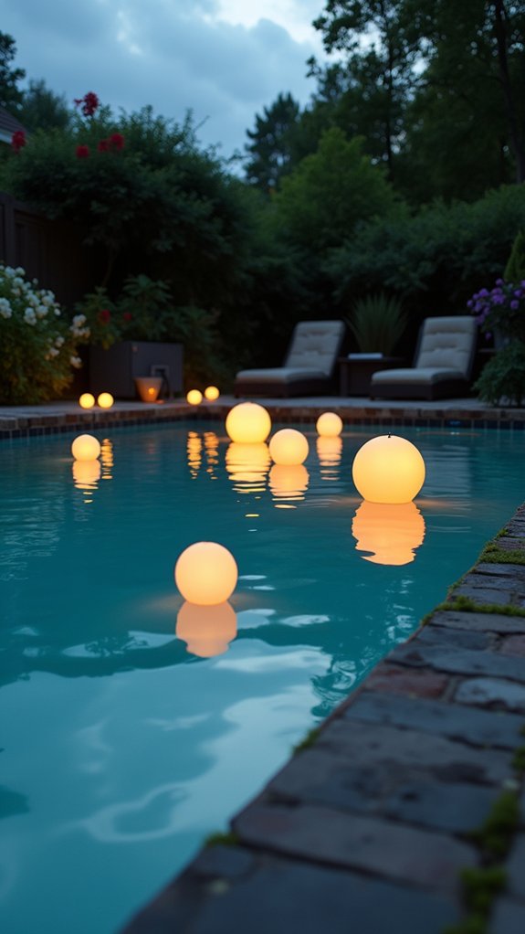 22 Bright Underwater Pool Lighting Ideas That Make Swims More Fun magical floating pool lights