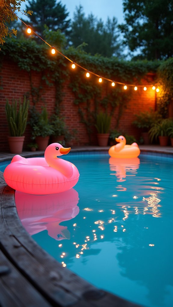 21 Brilliant Pool Lighting Ideas That Change Your Nighttime Atmosphere magical illuminated pool floats