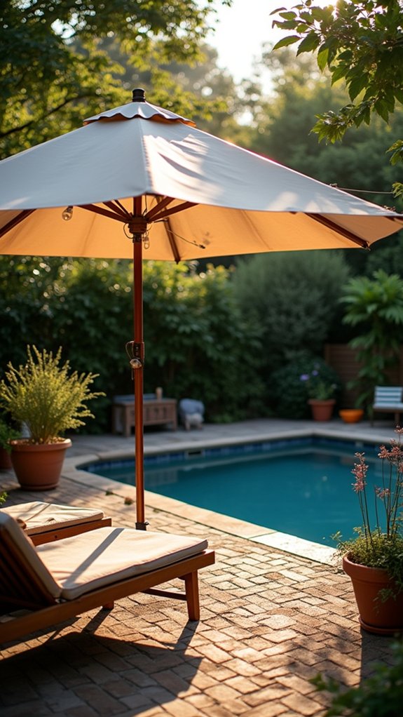 20 Practical Pool Shade Canopy Ideas For Hot Summer Days magical nighttime pool ambiance