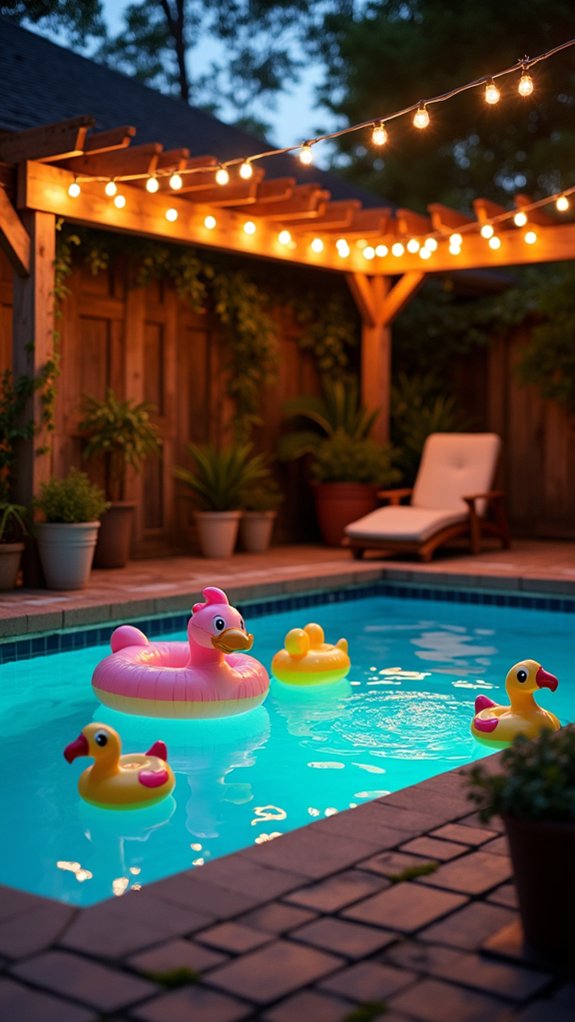 23 Charming String Lighting Around Pool Ideas That Add Simple Magic magical nighttime swimming fun