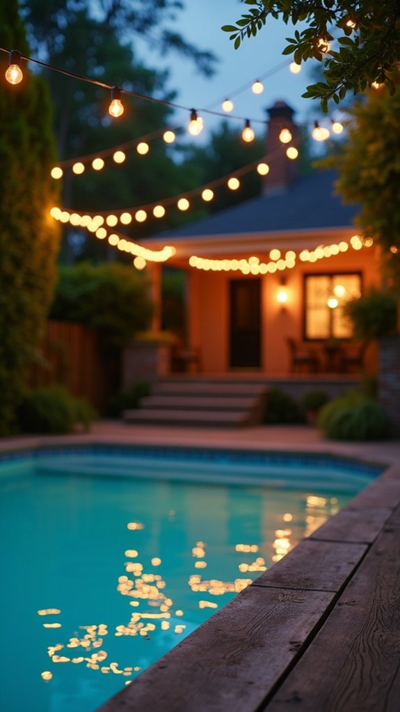 21 Brilliant Pool Lighting Ideas That Change Your Nighttime Atmosphere magical poolside string lights
