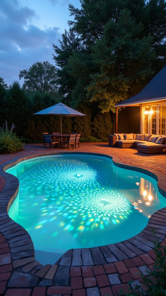 24 Soft Pool Edge Lighting Ideas That Outline the Water Beautifully magical projector light patterns